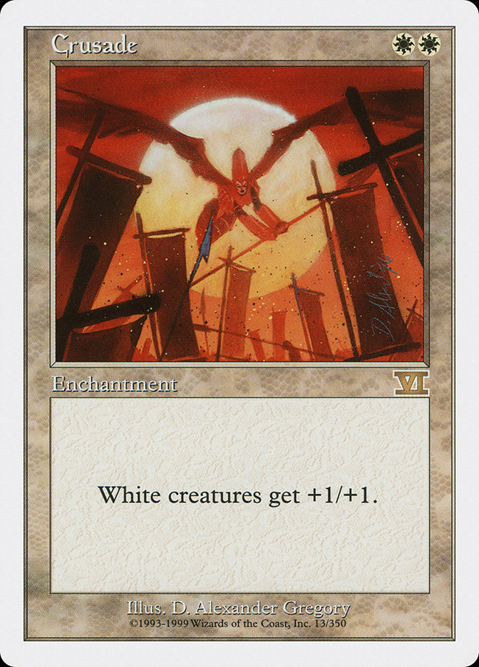 mtg card crusade Magic The Gathering Rare REVISED Cathars' Crusade (White Border) -