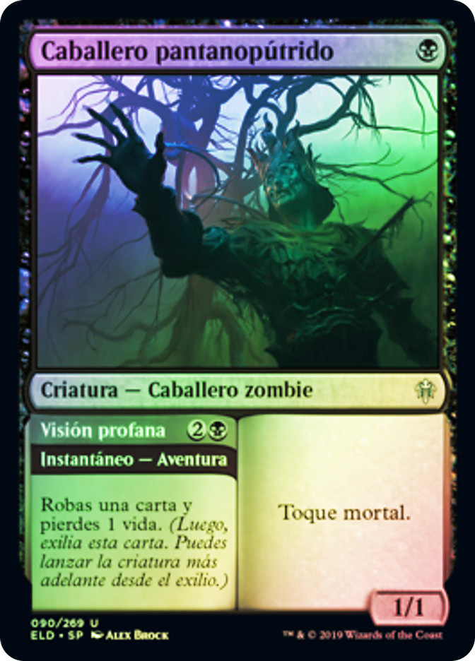 Foulmire Knight // Profane Insight | Throne of Eldraine - Spanish
