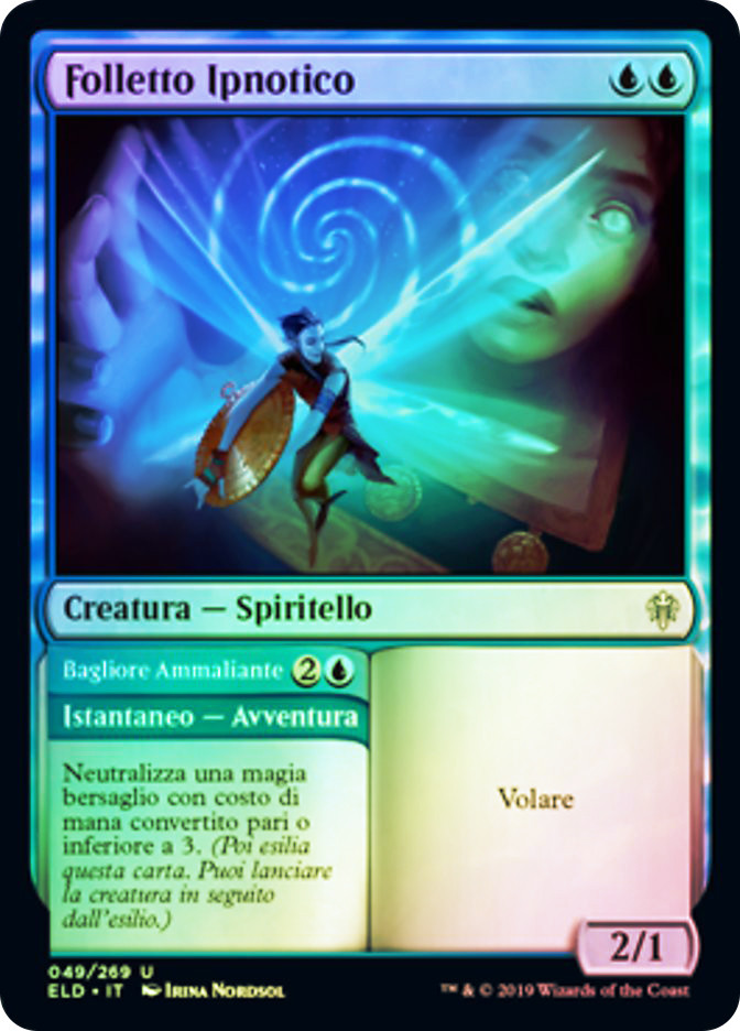 Hypnotic Sprite // Mesmeric Glare | Throne of Eldraine - Italian