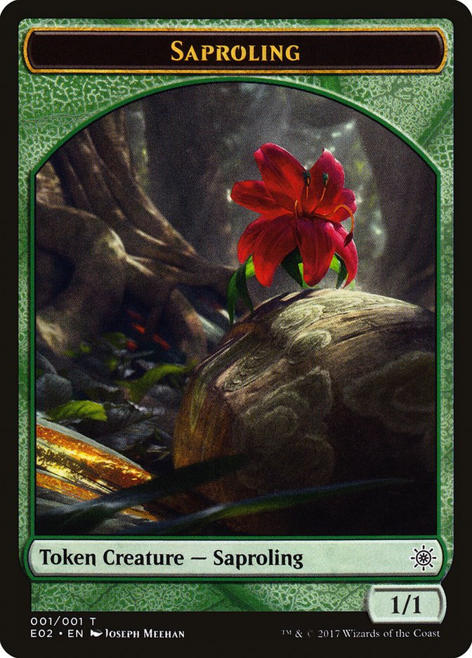 saproling mtg cards Token} // {Treasure Token} | Explorers of Ixalan Create two 1/1 green Saproling creature tokens Rules Text: 1/1, green, saproling,