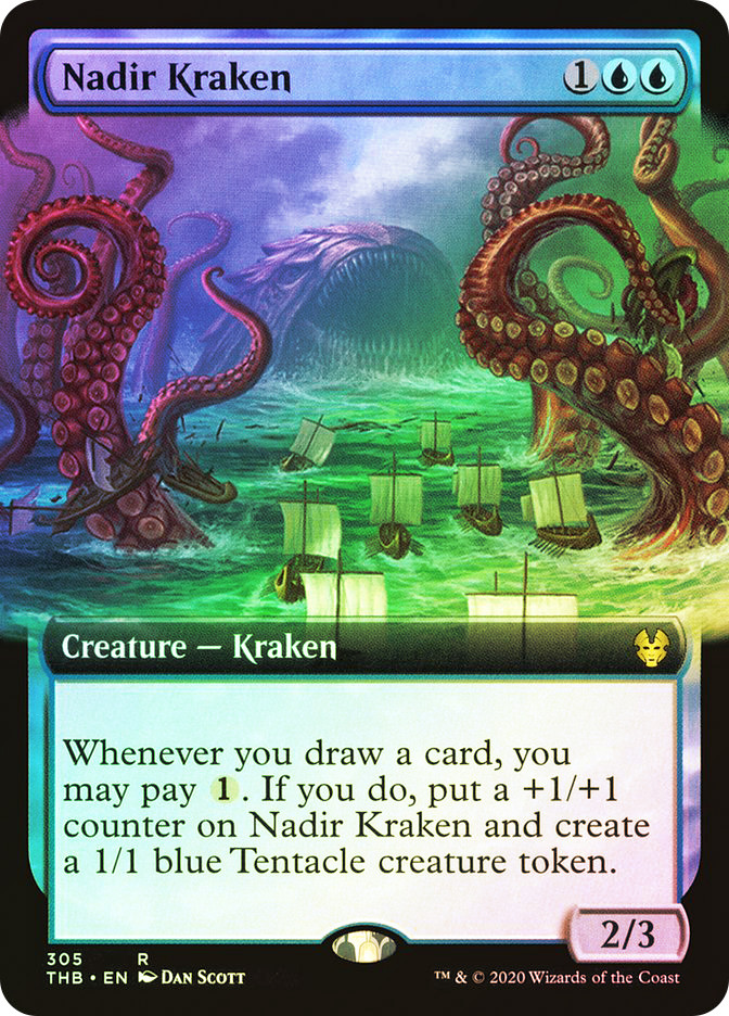 (305) Magic The Gathering Theros Beyond Death: Extras Single: Nadir Kraken Holo Rare