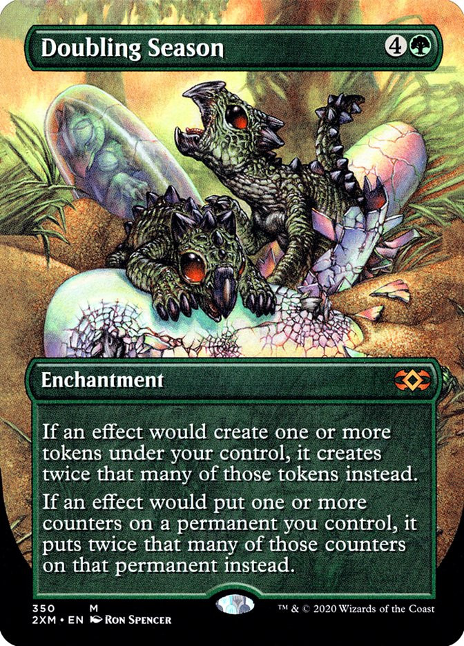 mtg cards similar to doubling season [350] [Borderless] [Double Masters] [Foil]  Face Face Games Enchanting Tales (WOT) #81 Illustrated by Kemonomichi Magic Doubling Season MTG - Ravnica: