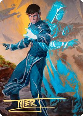 Jace, Mirror Mage Art Card} (#01) (Signed) | Art Series: Zendikar