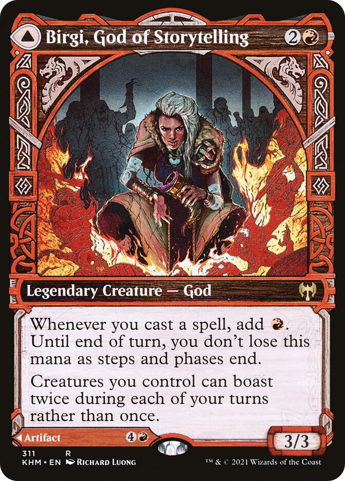 Birgi, God of Storytelling // Harnfel, Horn of Bounty | Kaldheim