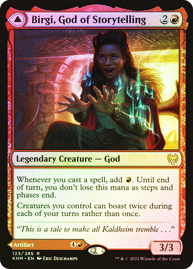 Birgi, God of Storytelling // Harnfel, Horn of Bounty | Kaldheim