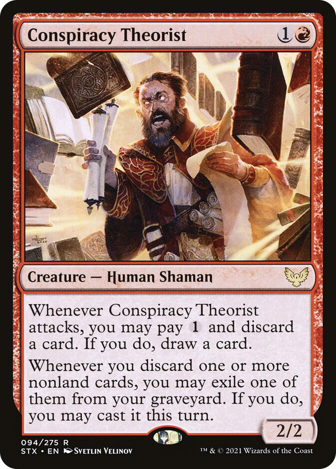 conspiracy theorist mtg card [Promo Pack] [94p] [Strixhaven: School of Mages Promos] [Foil]  Face to Face Games Conspiracy Theorist