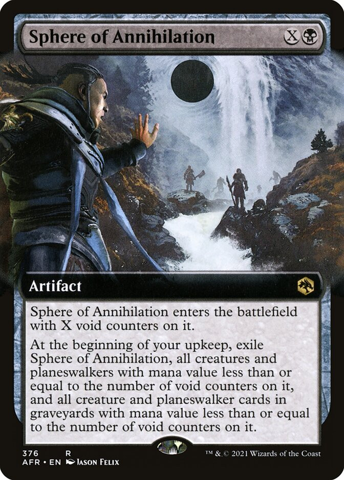 Magic the Gathering Trading Card Game Adventures in the Forgotten Realms Rare Sphere of Annihilation #376 [Extended Art]