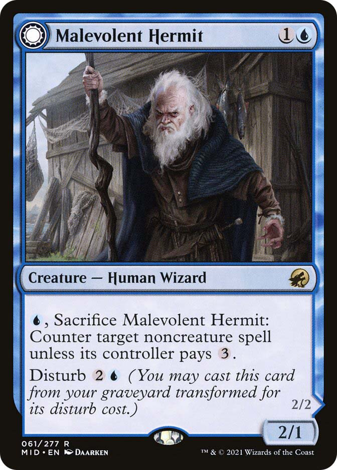 Malevolent Hermit // Benevolent Geist | Innistrad: Midnight Hunt