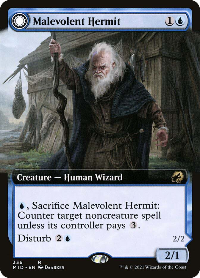 Malevolent Hermit // Benevolent Geist | Innistrad: Midnight Hunt