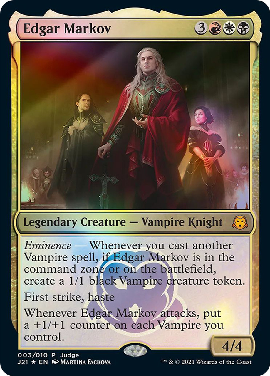 低価新作mtg Edgar Markov J21 EN foil ジャッジ褒賞 エドガー・マルコフ 金、マルチカラー