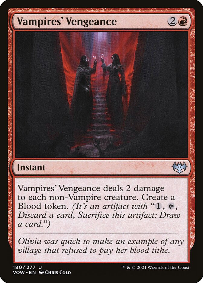 red vampire cards mtg Malakir Bloodwitch Vampire Nocturnus and other Vampire creatures you control get +2/+1 and have flying. Red-Black Vampires  (Legacy deck)