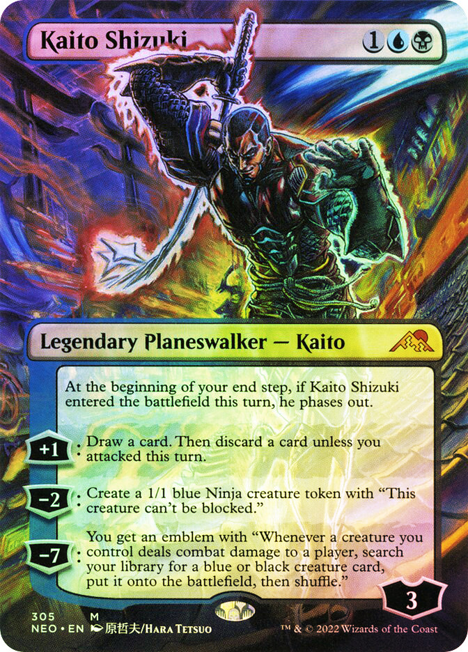 kaito shizuki mtg card text Kaito Shizuki [350] [Ninja Showcase] [Kamigawa: Neon Dynasty] [Foil] – Face  to Face Games main image 0