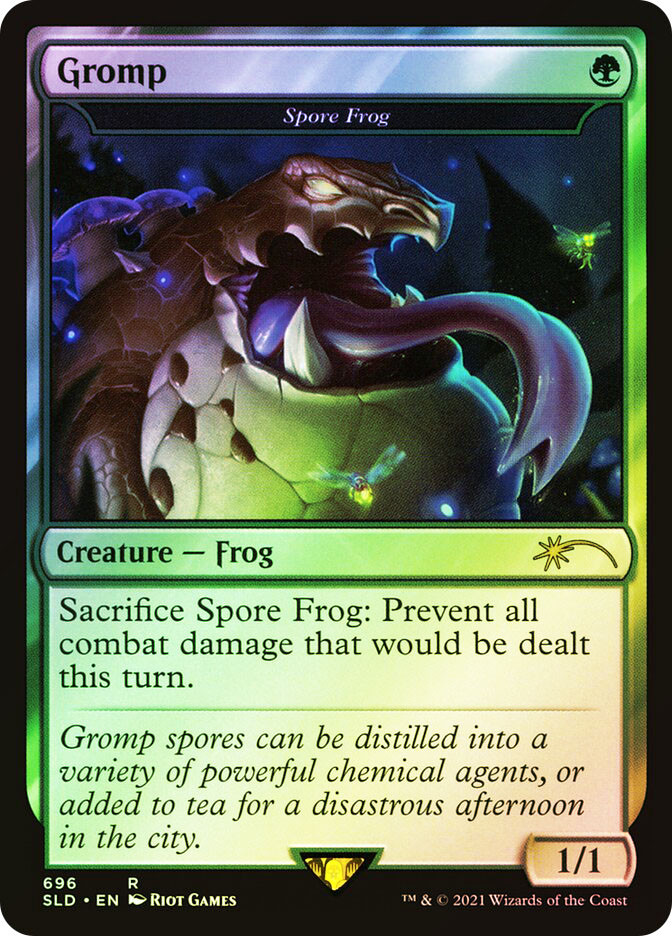 mtg cards like spore frog Japanese Prophecy NM Prevent all combat damage that would be dealt this turn. Grolnok, the Omnivore (Spore Frog):