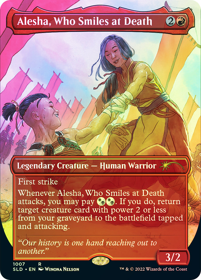 mtg cards with smiles Alesha, Who Smiles at Death