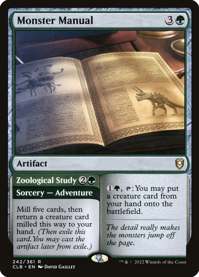 MtG Trading Card Game Commander Legends: Dungeons & Dragons Battle For Baldur's Gate Rare Monster Manual // Zoological Study #591 [Extended Art]