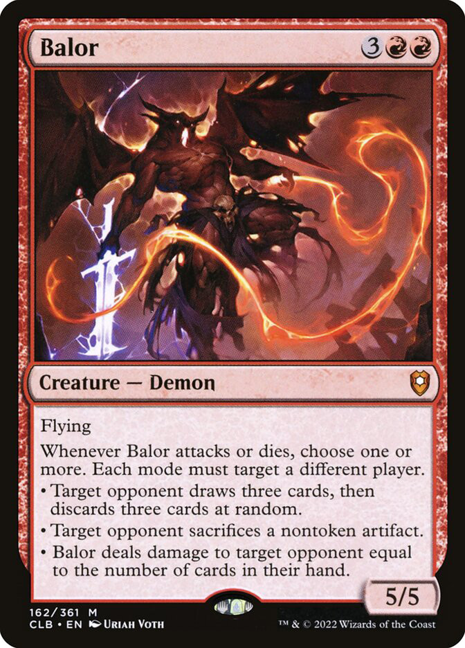 MtG Trading Card Game Commander Legends: Dungeons & Dragons Battle For Baldur's Gate Mythic Rare Balor #162