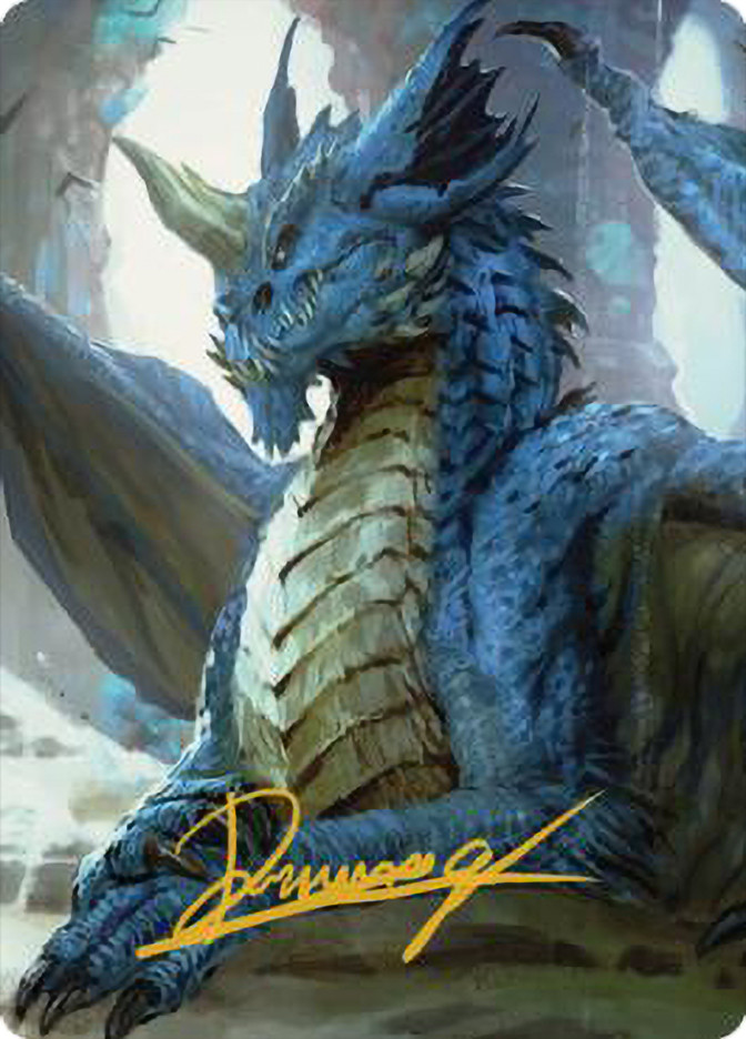 Young Blue Dragon Art Card} // {Young Blue Dragon Stat Card} (Signed) | Art Series: Commander Legends: Battle for Baldur's Gate - Variants | Star City Games Young Blue Dragon Art Card} // {Young Blue Dragon Stat Card} (Signed) | Art Series: Commander Legends: Battle for Baldur's Gate - Variants | Star City Games