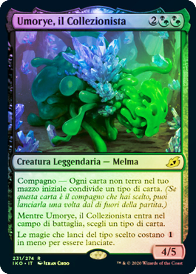 italian mtg cards Umori, the Collector | Ikoria: Lair of Behemoths - Enchantment Description Legends - Italian