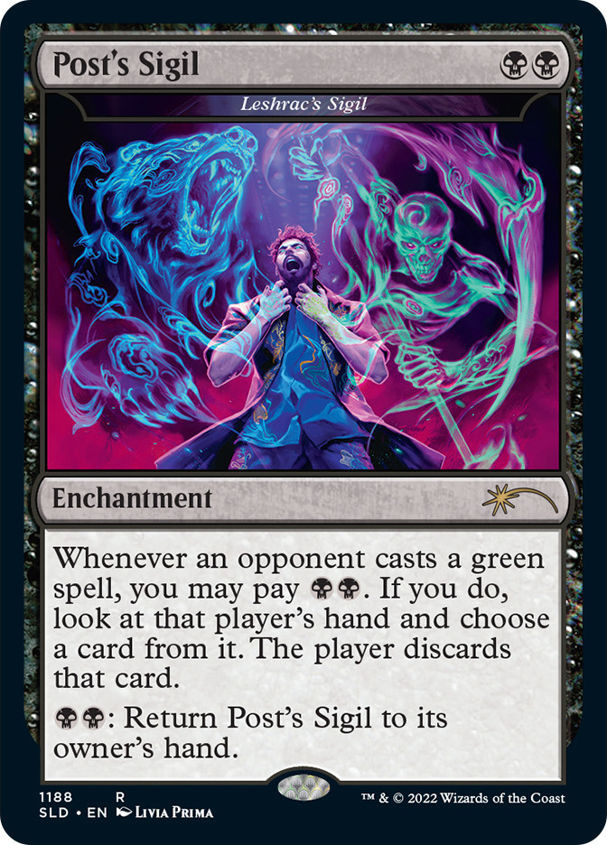 post malone cards mtg Magic The Gathering, Secret Lair: Malone: Backstage Pass – Card Monster Games No Codes Included Post’s Magic Leshrac's Sigil (Post's Sigil) (Post