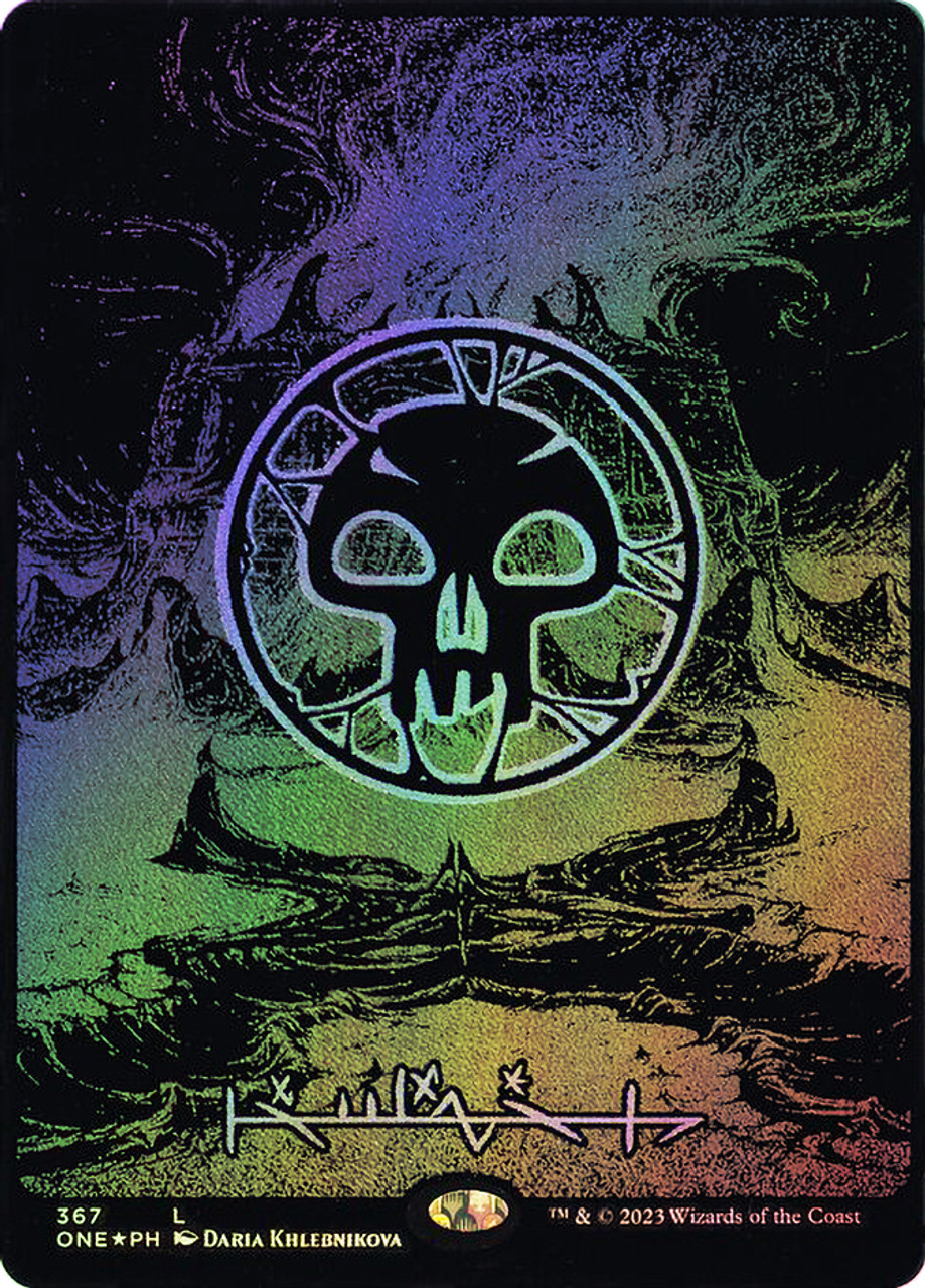 Swamp (#367) (Full Art) (Phyrexian) (Oil Slick Foil