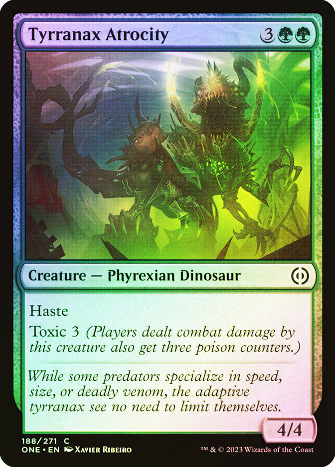 no.186 根菜のダルメシアンとworm Tyranno Tyrranax Atrocity | Phyrexia: All Will Be One | Star City Games