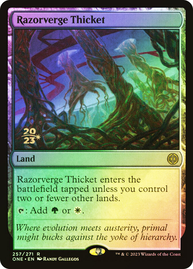 Razorverge Thicket (Prerelease) (Phyrexia: All Will Be One