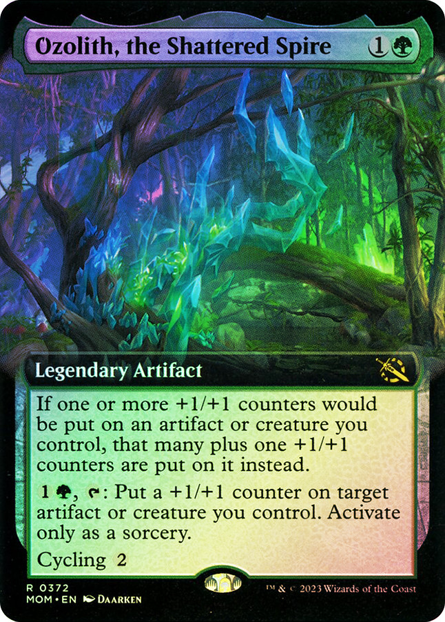 mtg cards like the ozolith If one or more +1/+1 counters would be put on an artifact or creature you control The Ozolith (Extended Art) -