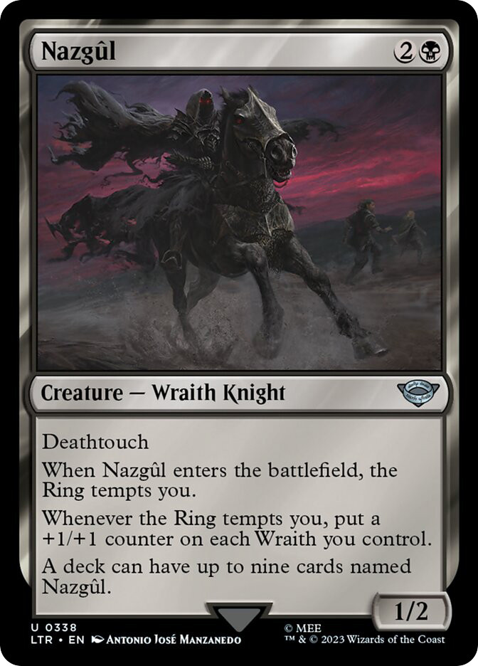 mtg all nazgul cards Magic the Gathering Lord of the Rings Tales of Middle-Earth Uncommon Nazgul #332 [V2]