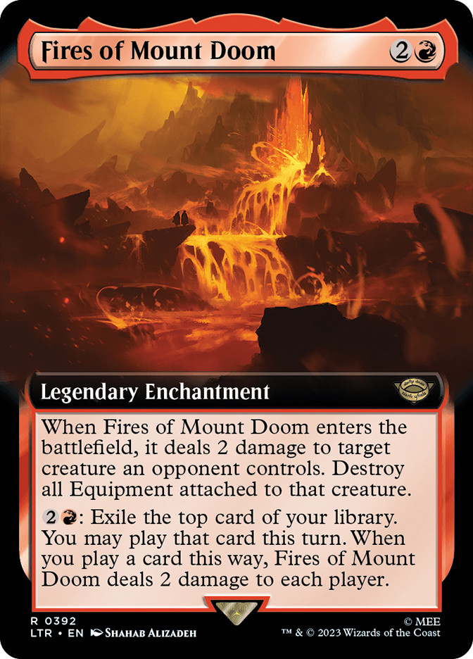 MTG 滅びの山/Mount Doom サージfoil 英語 Mount Doom (Borderless) (Surge Foil) - Universes Beyond: The Lord