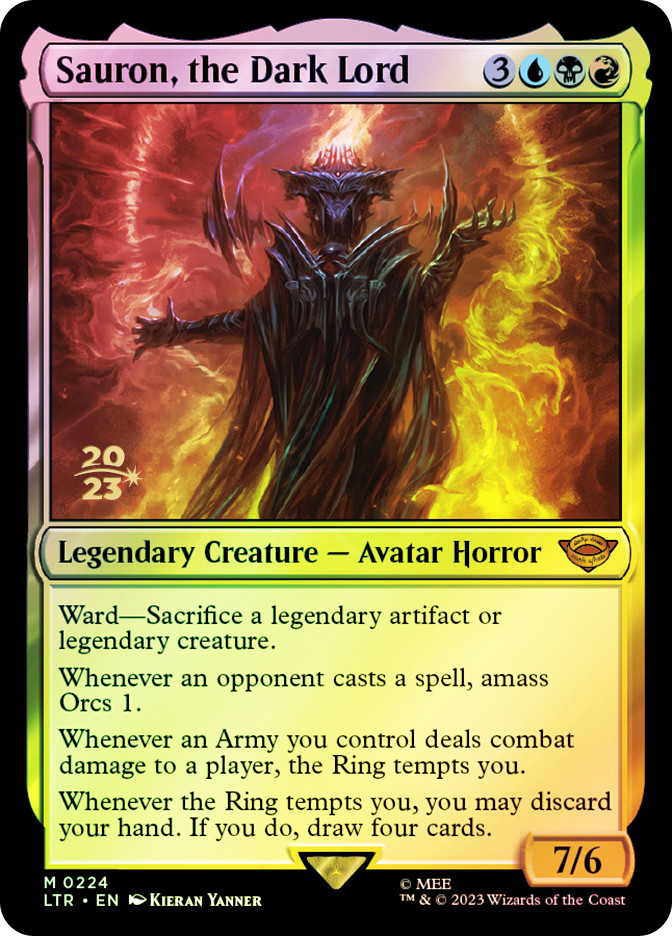 MTG Sauron, the Dark Lord サージFoil Sauron, the Dark Lord (Prerelease) (The Lord of the Rings) | Promo