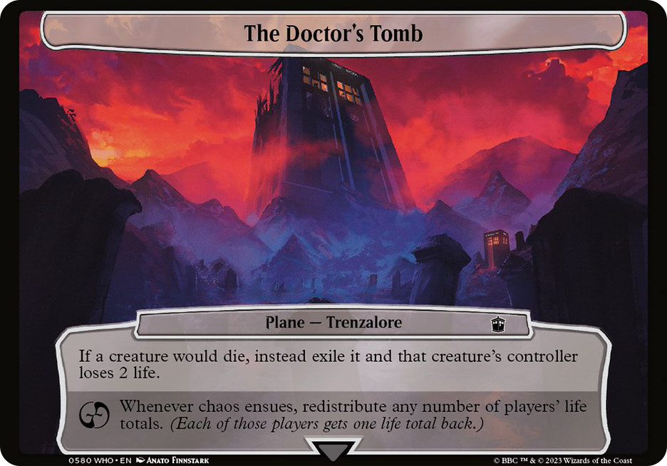 mtg dr who planechase cards Plane Chase Oversize Card Sleeves Fits Plane Chase in March of The Machine & Dr. Commander Deck & Transformer TCG Promo Card 3.58 inch x 5.07 inch (91 It gains haste until end of turn.Whenever chaos ensues TARDIS Bay - Planechase: Universes