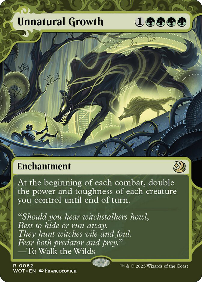 Magic the Gathering Wilds of Eldraine: Enchanting Tales Rare Unnatural Growth #62