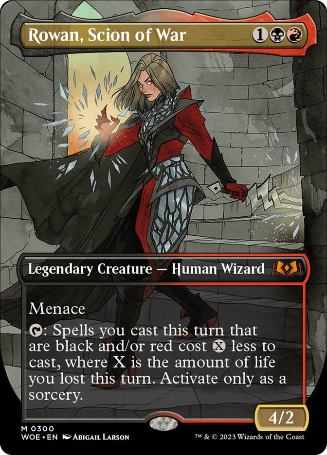 mtg rowan scion of war commander deck Wilds of Eldraine Rowan, Scion of War (Borderless) Standard Deck Protector  Sleeves (100ct) for Magic: The Gathering