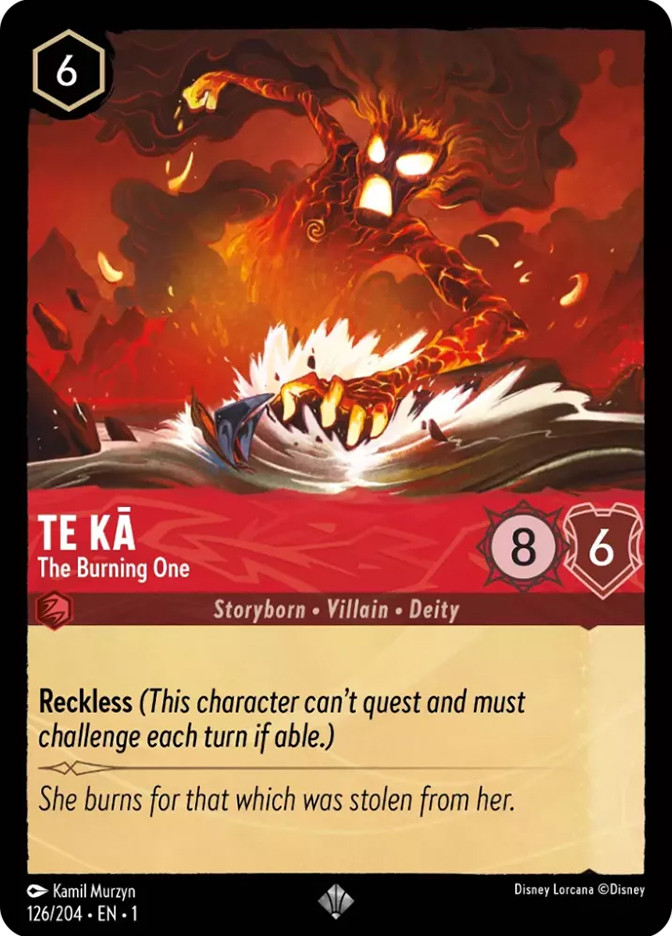 te ka lorcana card 054 Elemental Terror (54/204) Disney Lorcana Showcase - You're
