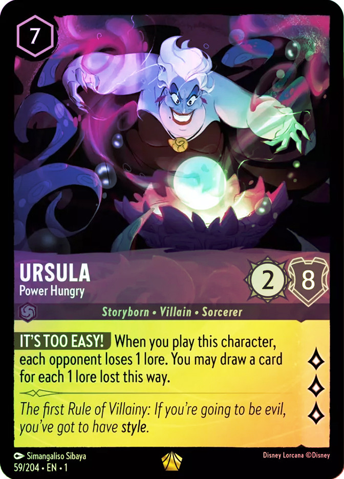 ursula lorcana cards Disney Illumineer's Trove : Ursula's Return new special deck Ursula - Power Hungry |