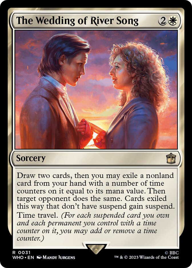 river song mtg card River Song (Surge Foil) [Doctor Who] – TokenMTG main image 0