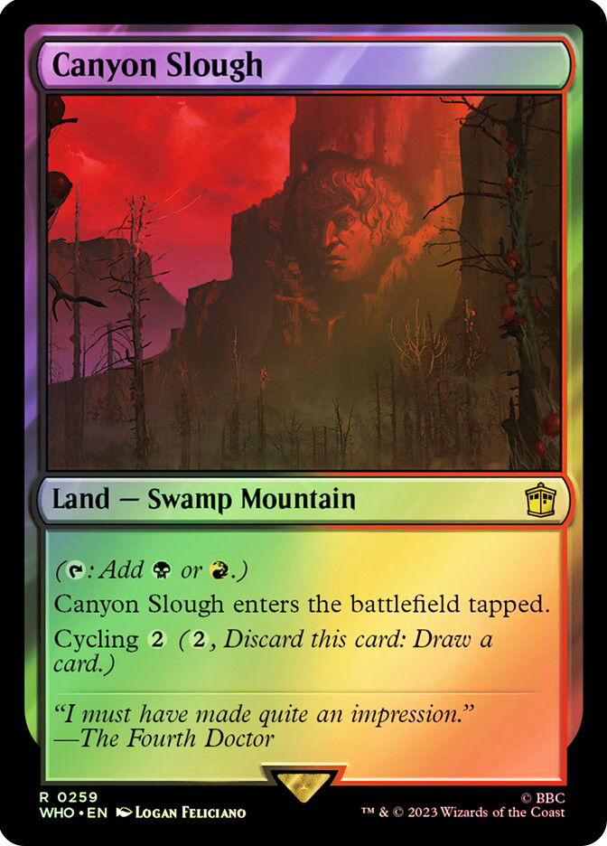 MTG Amonkhet - Canyon Slough Land Card (Rare) – Swamp Mountain, Lightly Played Condition