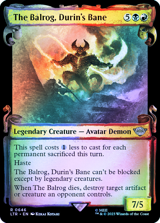 balrog card mtg Magic The Gathering Lord of the Rings Tales of Middle-Earth Single Card  Common Lash of the Balrog 408 Scene Card