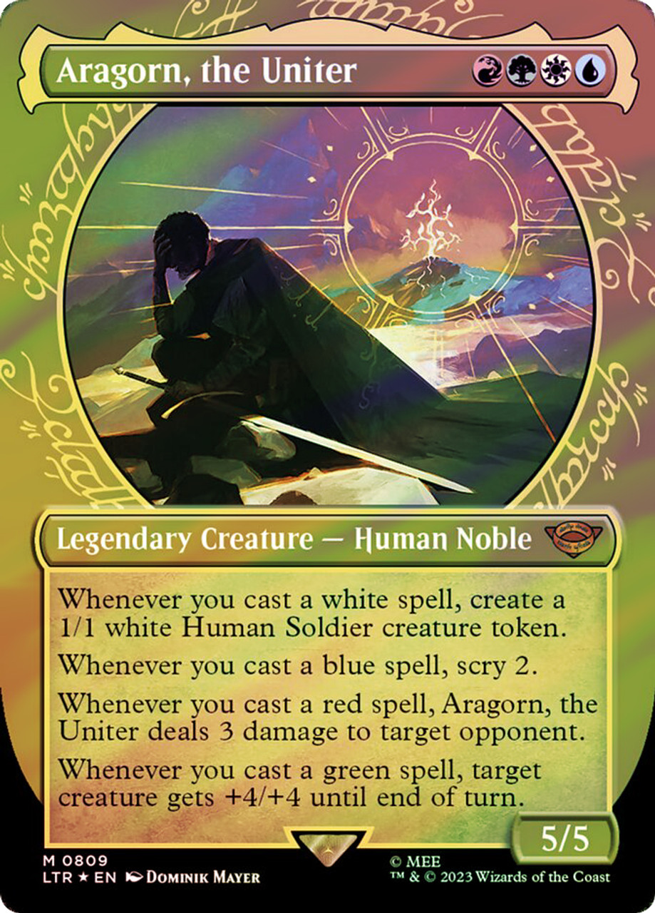 MTG ボーダーレス foil 統一王、アラゴルン/Aragorn, the U Aragorn, the Uniter (#434) (Borderless) | The Lord of the