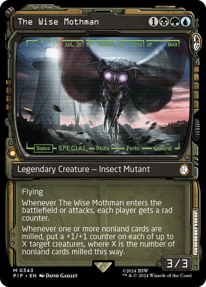the wise mothman mtg card Elite Commander Mill/Pump Deck - - Sultai Green Blue Black - EDH cEDH - 100 - Custom Deck put a +1/+1 counter on each of up to X target creatures The Wise Mothman | Fallout