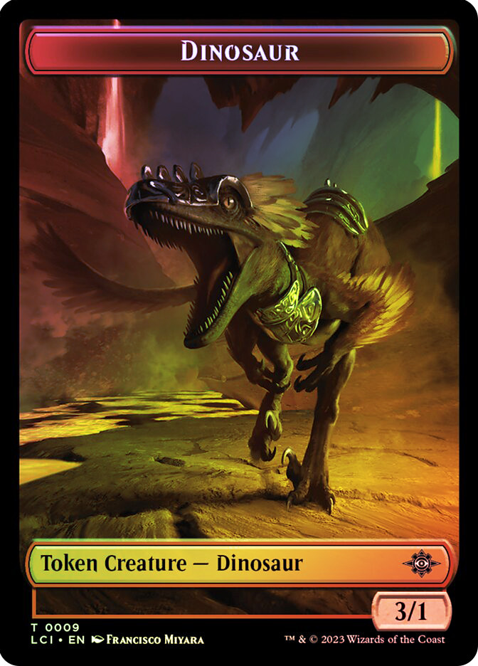 mtg dinosaur cards ixalan Magic: The Gathering The Lost Caverns of Commander Deck Mint / near mint condition trading card Dinosaur Token} // {Treasure Token}