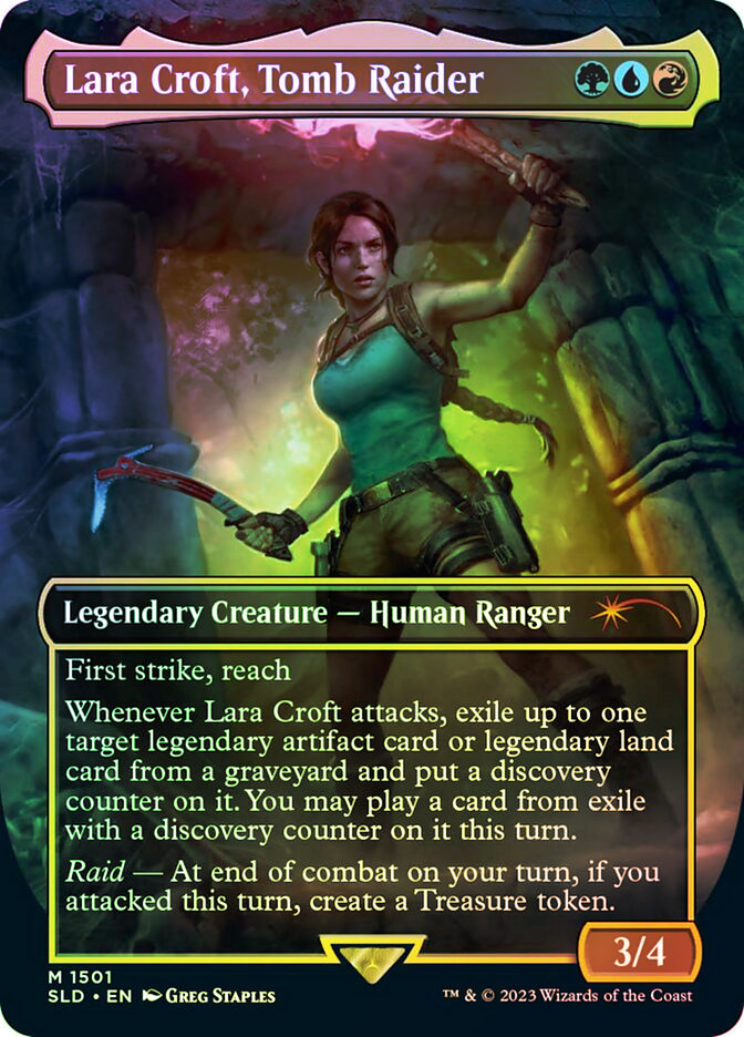 mtg lara croft commander deck Croft, Tomb Raider Tech (#sponsored by WOTC) You may play a card from exile with a discovery counter on it this turn Lara Croft, Tomb Raider (Tomb