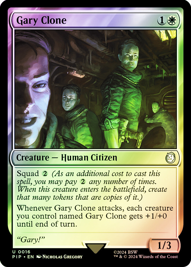 mtg gary card Gary, the Snail create a 1/1 black Slug creature token. Gary Clone | Fallout Commander