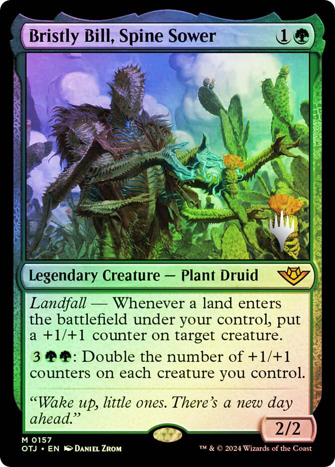 mtg bristly bill commander deck Bill, Spine Sower Custom Landfall — Whenever a land enters the battlefield under your control Magic the Gathering Outlaws of
