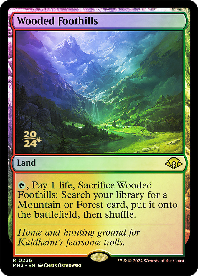 Wooded Foothills (Prerelease) (Modern Horizons 3) | Promo | Star