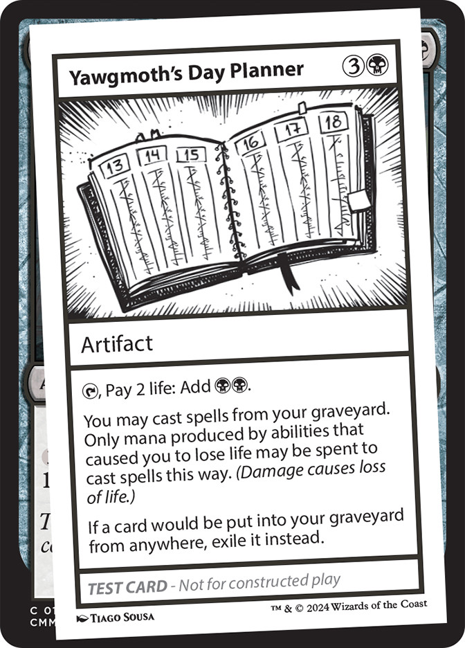 Yawgmoth's Day Planner | Mystery Booster - Test Cards (No Symbol