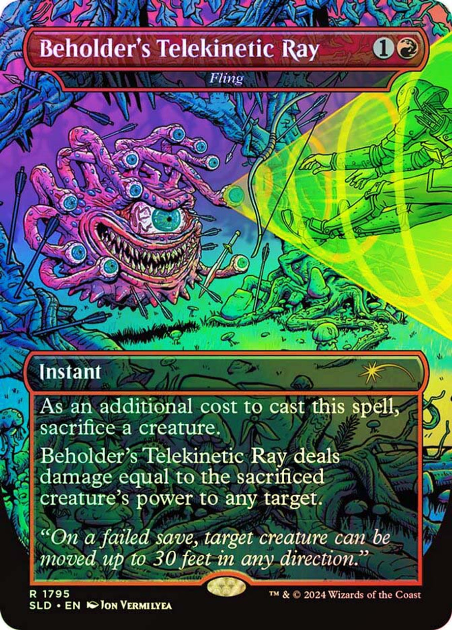 MTG もみ消し SLD 3枚セット　Beholder's Sleep Ray Fling (Beholder's Telekinetic Ray) (Dungeons & Dragons