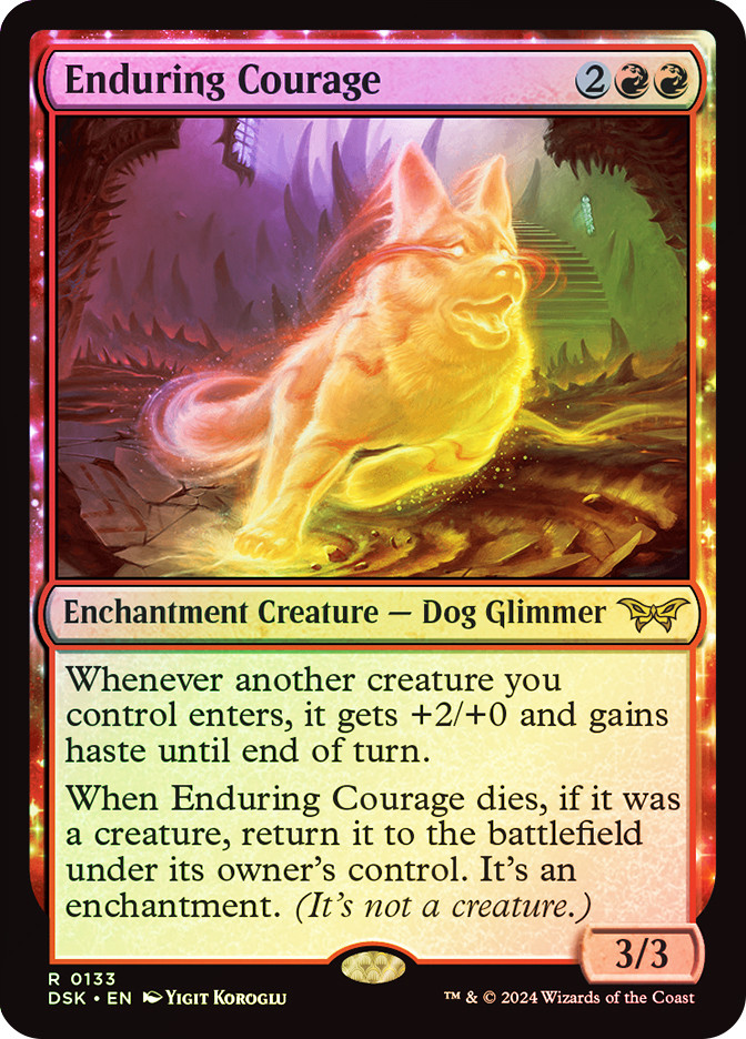 MtG Duskmourn: House of Horror Rare Enduring Courage #133
