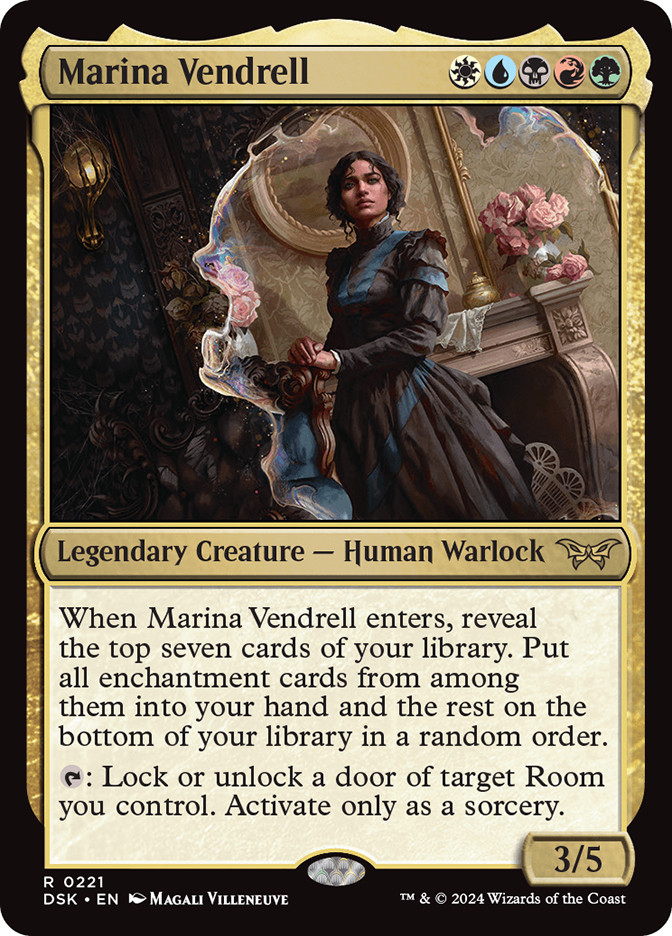 mtg marina vendrell commander deck Custom Put all enchantment cards from among them into your hand and the rest on the bottom of your library in a random order Marina Vendrell's Grimoire from Duskmourn