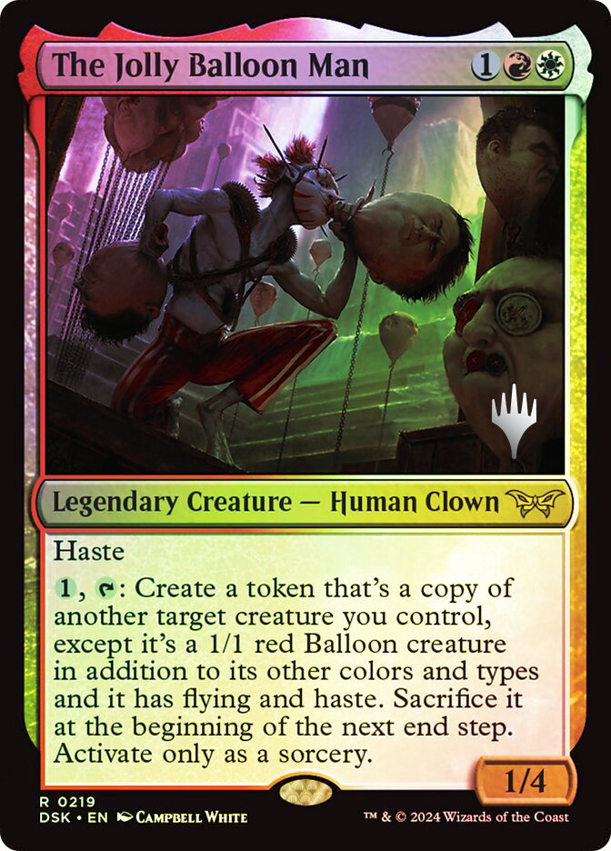 balloon card mtg Magic The Gathering - Unfinity - Tokens - its an artifact creature The Jolly Balloon Man Showcase